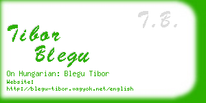 tibor blegu business card